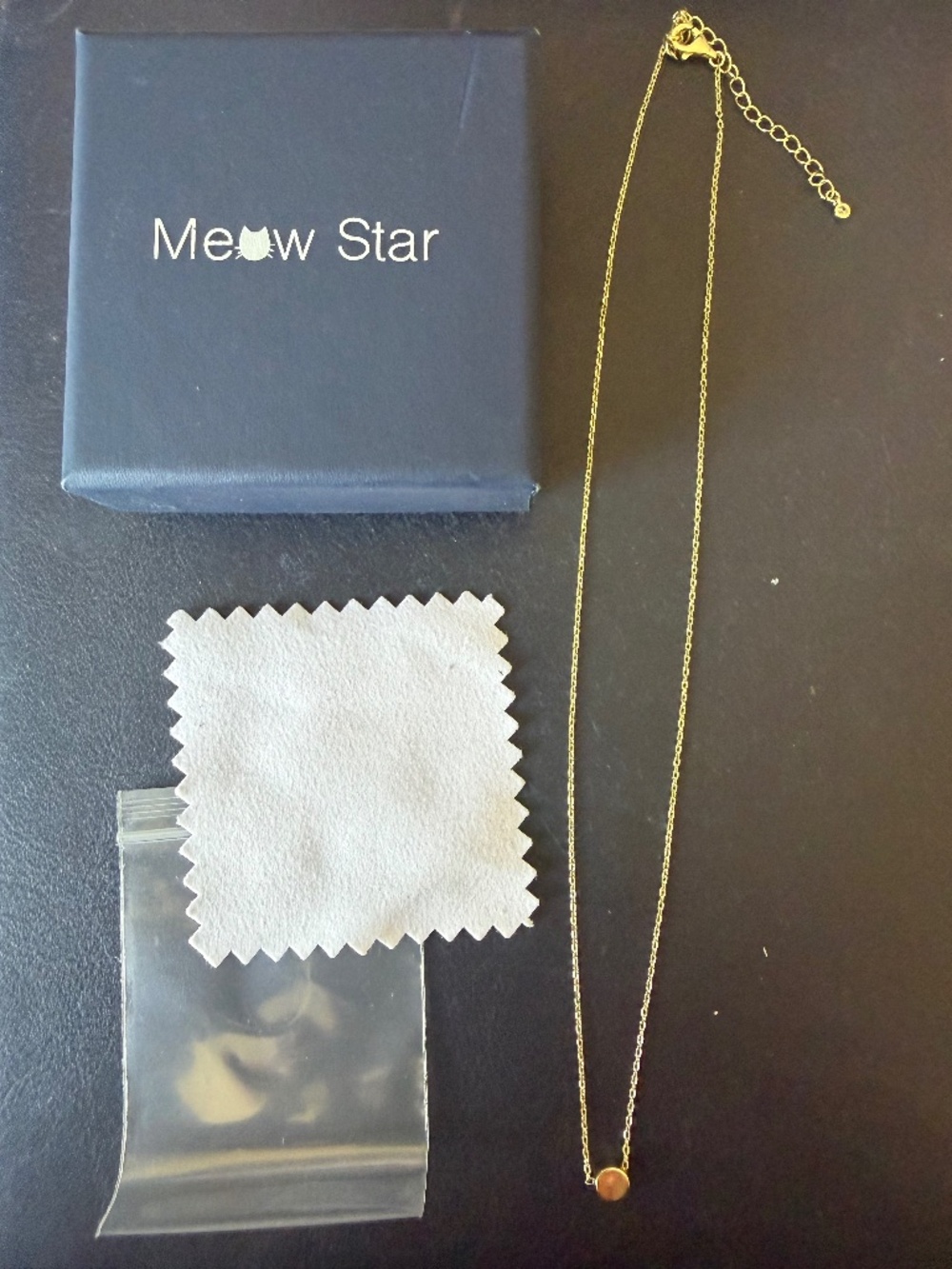 NWT Meow Star Dainty 14K Gold Plated 925 Sterling Silver Tiny Dot Necklace